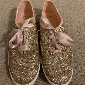 Kate Spade Rose Gold Glitter Keds
